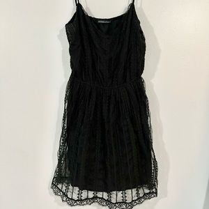 Black lace overlay Abercrombie and fitch dress